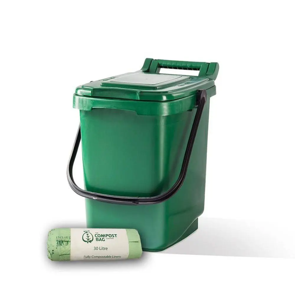 23ltr Green Kitchen Caddy + 25 Pack Of Liners 1 23ltr Green Kitchen Caddy + 25 Pack Of Liners