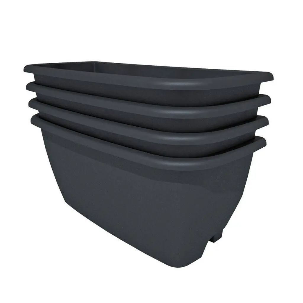 Rainwater Terrace 4 Pack Planter Kit - Black (4 Planters & 4 Capillary Mats) 1 Rainwater Terrace 4 Pack Planter Kit - Black (4 Planters & 4 Capillary Mats)